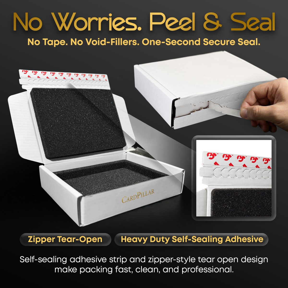 Pack of: Self-Sealing Card Shipping Box for PSA Slabs w/ 360° Foam
