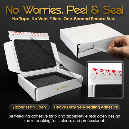 Pack of: Self-Sealing Card Shipping Box for PSA Slabs w/ 360° Foam