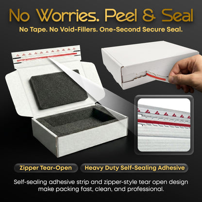 Self-Sealing Card Shipping Box w/ 360° Soft-Touch Foam Insert