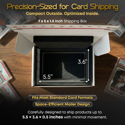 Self-Sealing Card Shipping Box w/ 360° Soft-Touch Foam Insert