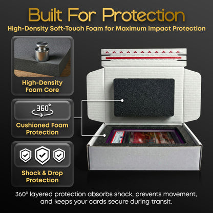 Self-Sealing Card Shipping Box w/ 360° Soft-Touch Foam Insert