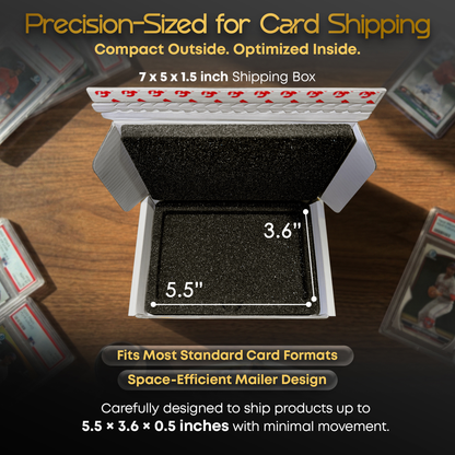 Pack of: Self-Sealing Card Shipping Box for PSA Slabs w/ 360° Foam